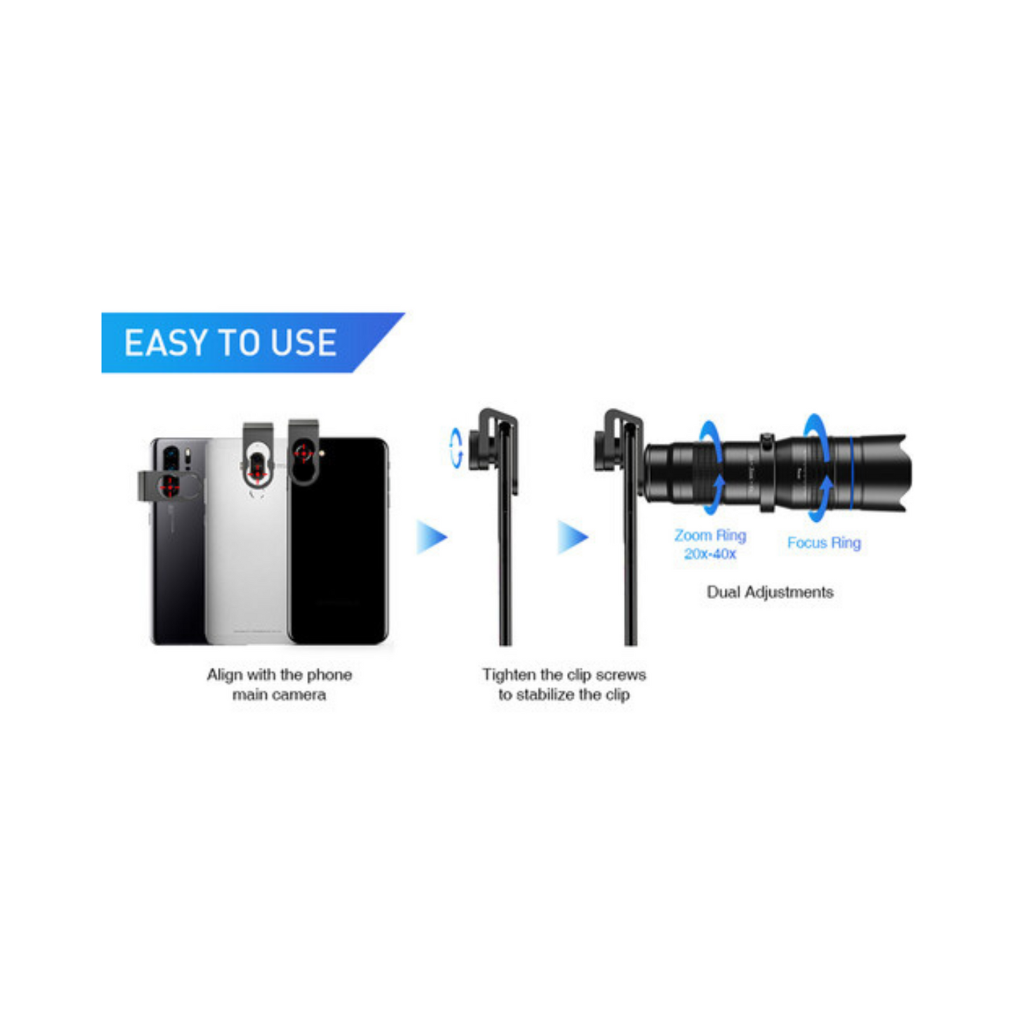 Apexel 20-40X Phone Lens