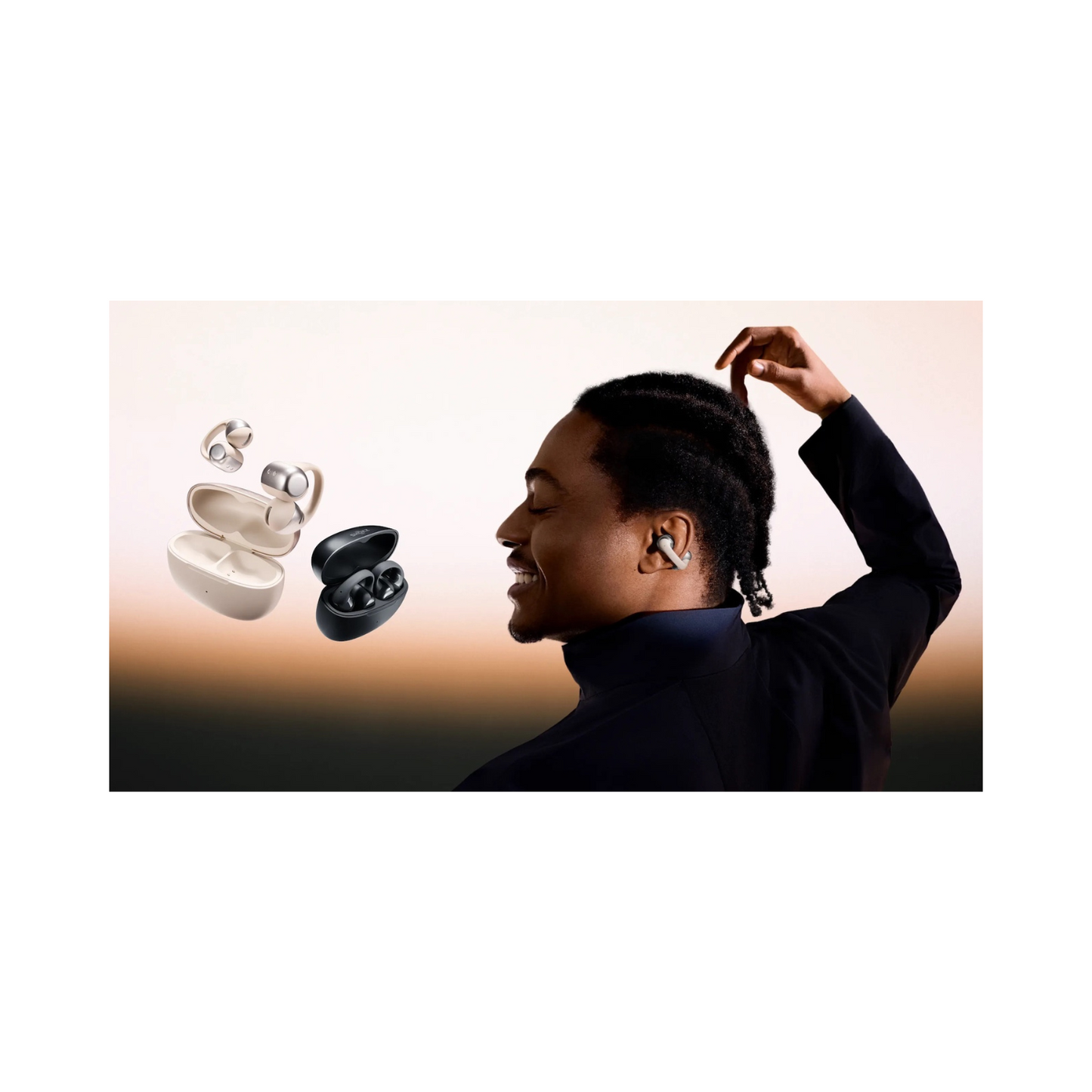 Shokz OpenDots ONE, Open-Ear Clip-On Earbuds, Black