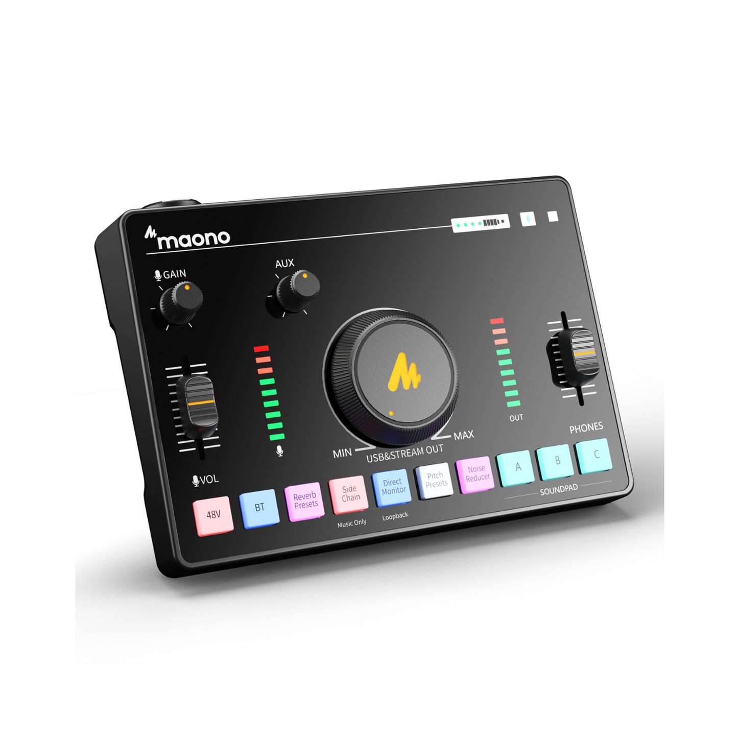 Maono AMC2 NEO, One-Stop Streaming Audio Mixer & Sound Card, Black