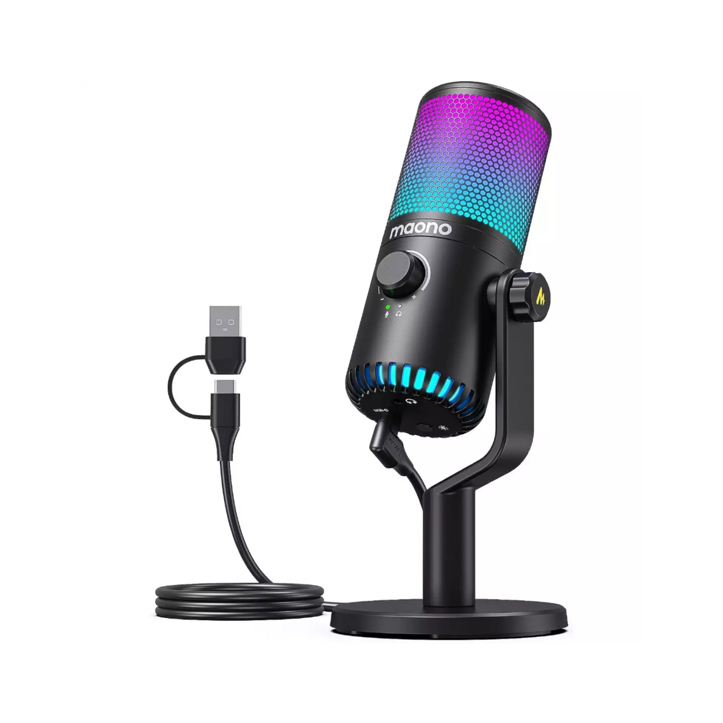 Maono DM30RGB, Gaming Microphone, Black