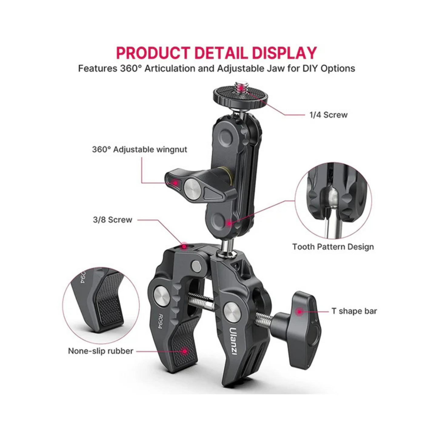 Ulanzi R094 Clamp Mount, Black