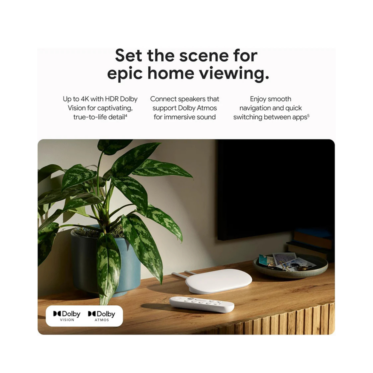 Google TV 4k, TV Streamer, Porcelain