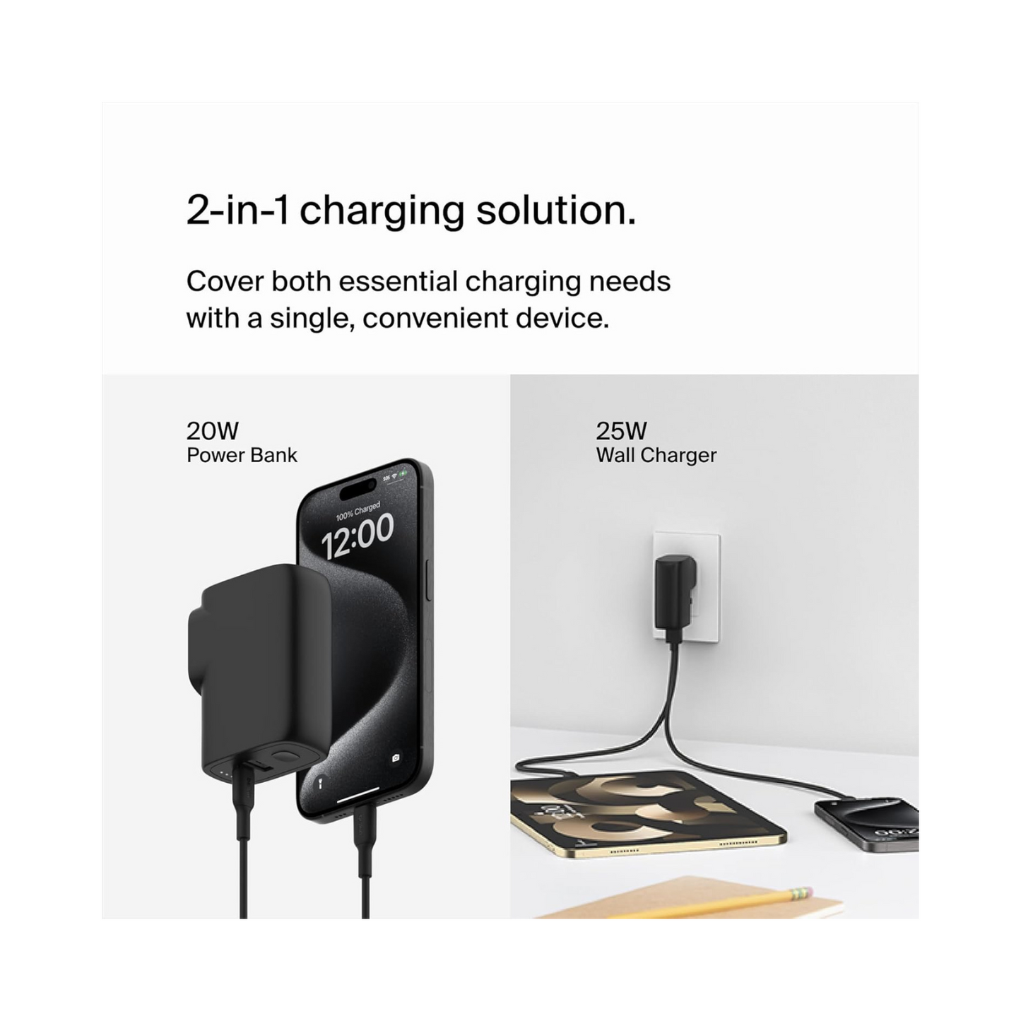 BELKIN 25W HYBRID WALL CHARGER+5K P