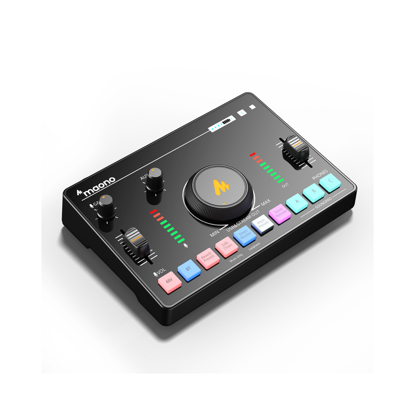 Maono AMC2 NEO, One-Stop Streaming Audio Mixer & Sound Card, Black