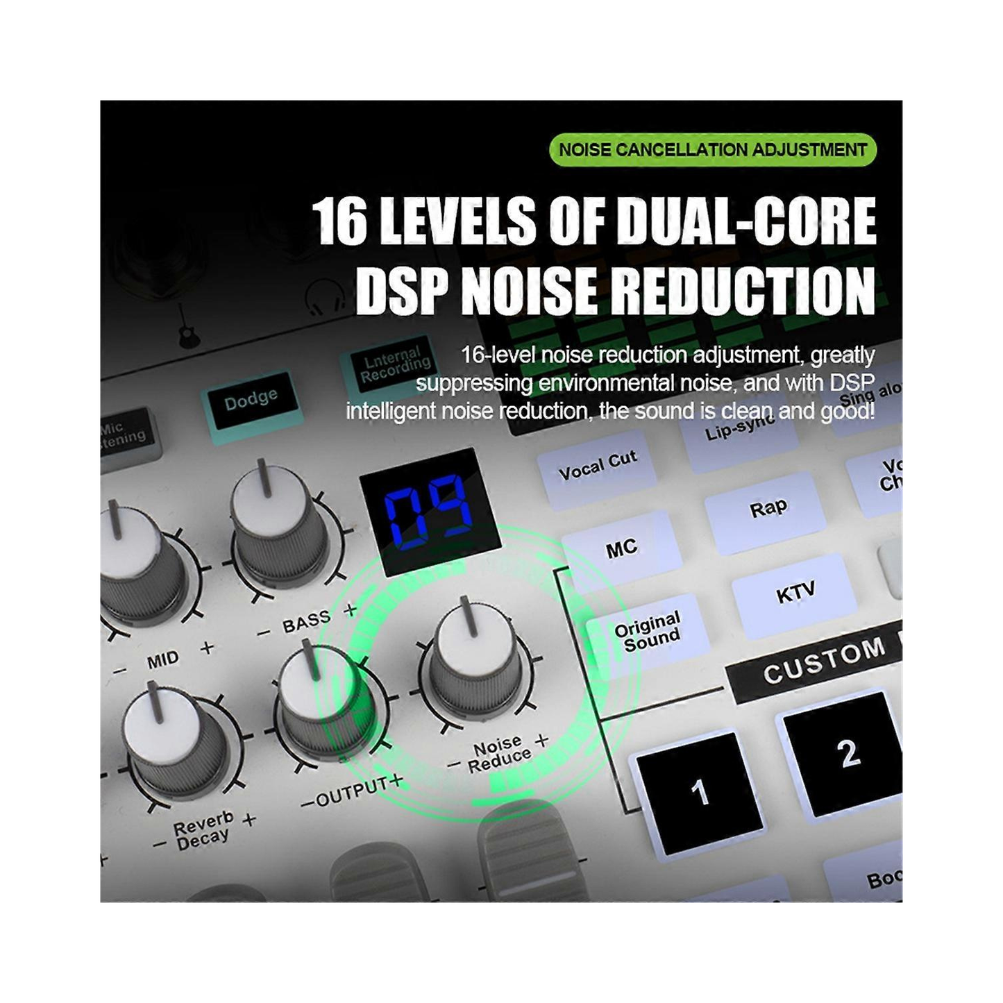 SN800, Multifunctional Live Sound Card, White