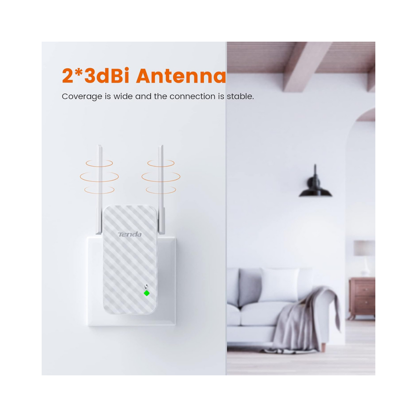 Tenda N300, WiFi Range Extender, White