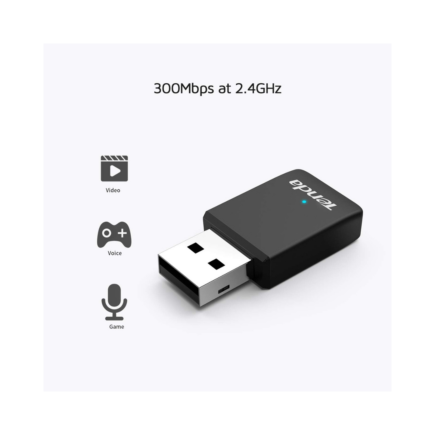 Tenda U9 650mbps, Wifi USB Adapter, Black