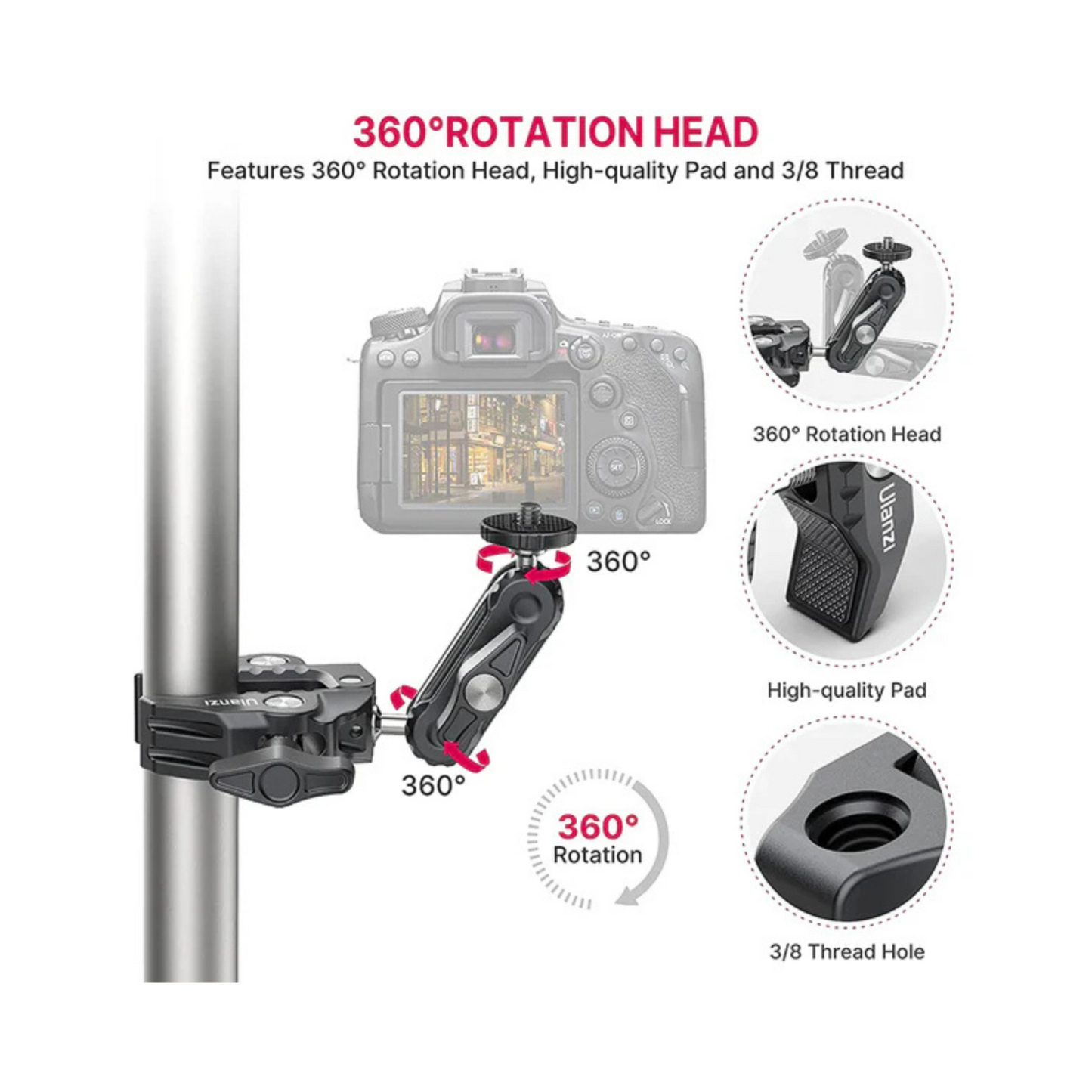 Ulanzi R094 Clamp Mount, Black