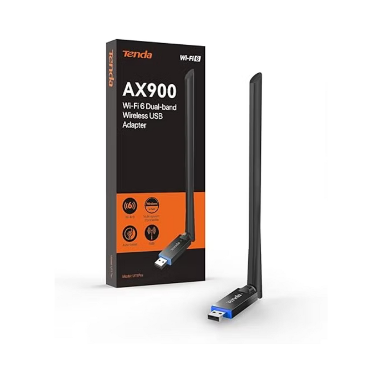 Tenda U11 Pro AX900, Wireless USB Adapter, Black