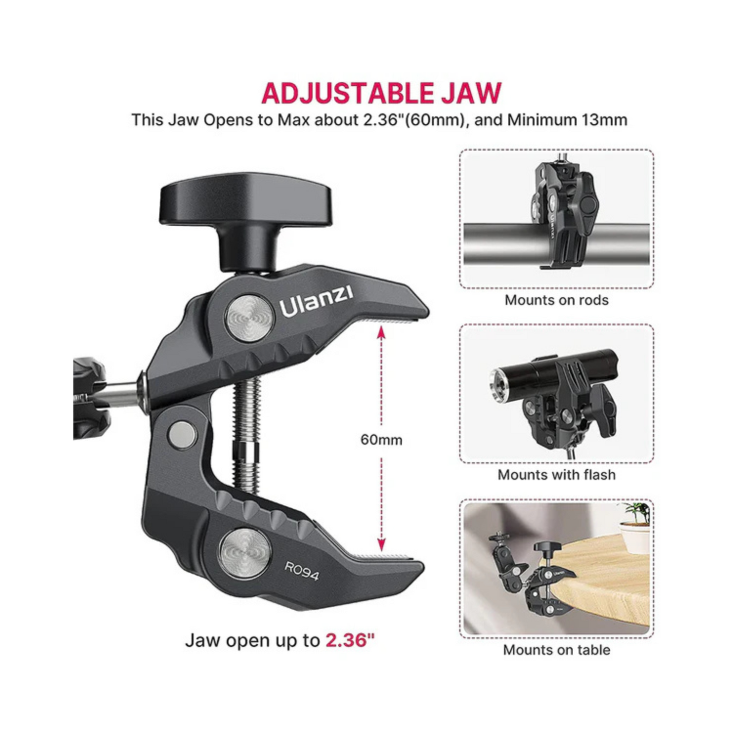 Ulanzi R094 Clamp Mount, Black