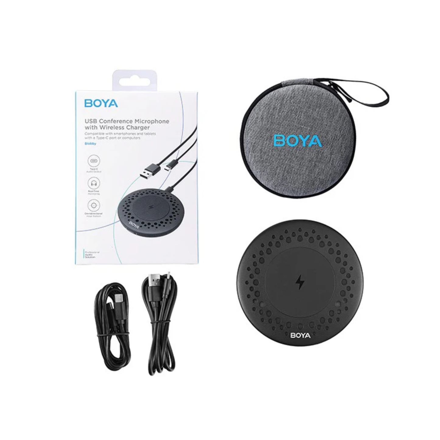 Boya Blobby, Portable USB Condenser Omnidirectional Conference Microphone, Black