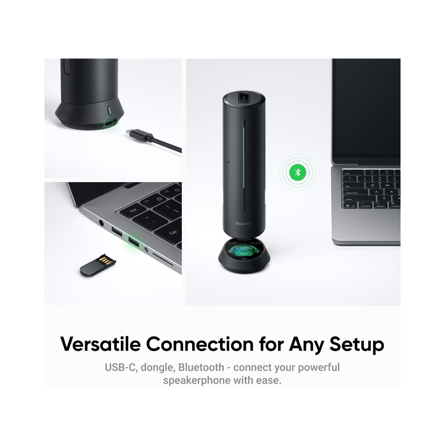 Insta360 Wave, AI Speakerphone, Graphite Black