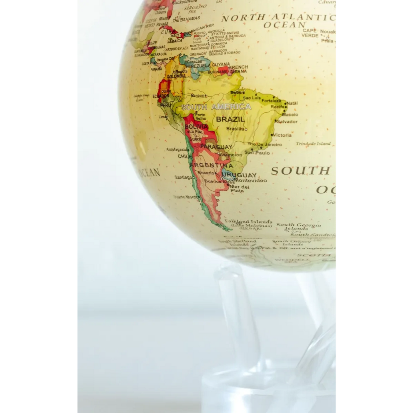 Mova Globe Political Map Yellow 8.5" Self Rotating Globe