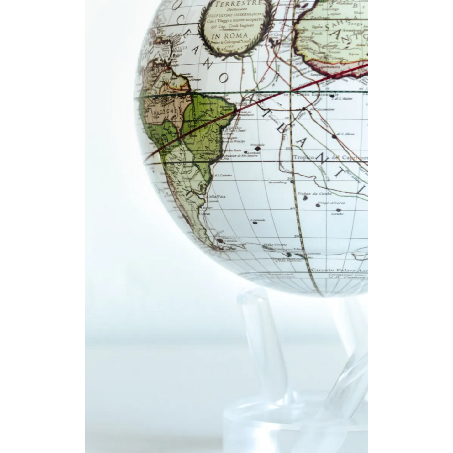 Mova Globe Antique Terrestrial White Self Rotating Globe