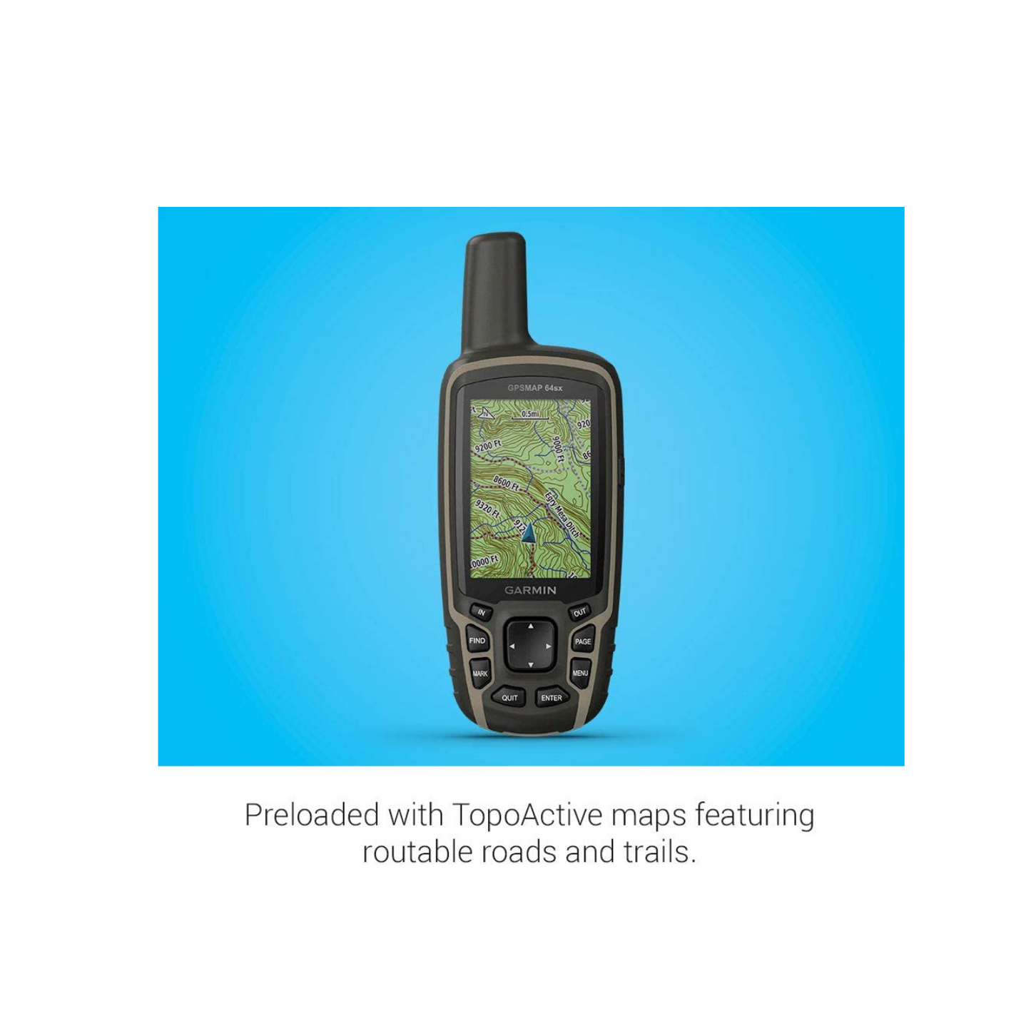 Garmin GPSMAP 64sx, Handheld GPS with Altimeter and Compass