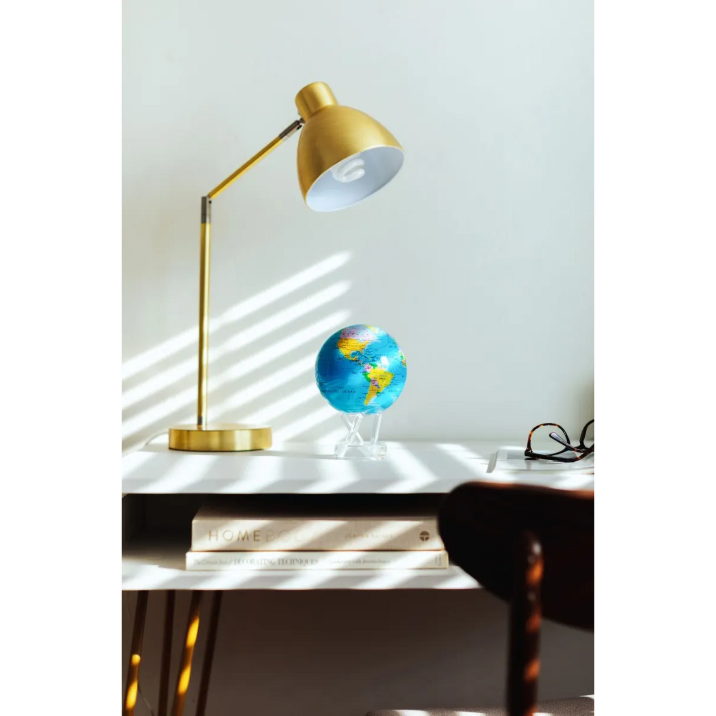 Mova Globe Blue Political Map World 4.5" Self Rotating Globe