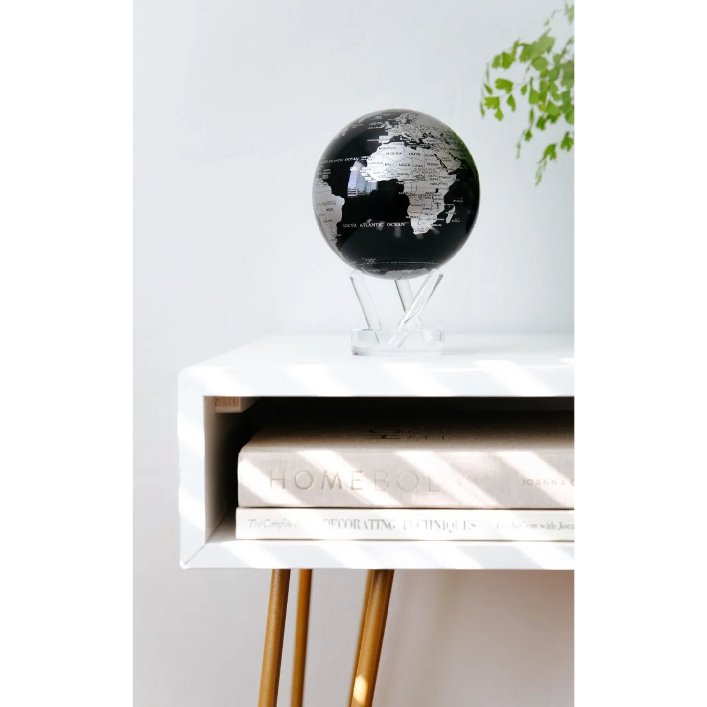Mova Globe Black and Silver Self Rotating Globe