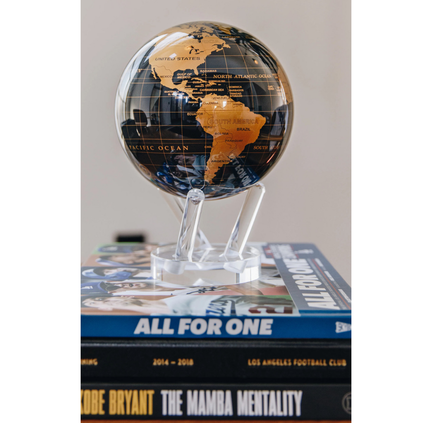 Mova Globe Black and Gold 6" Self Rotating Globe