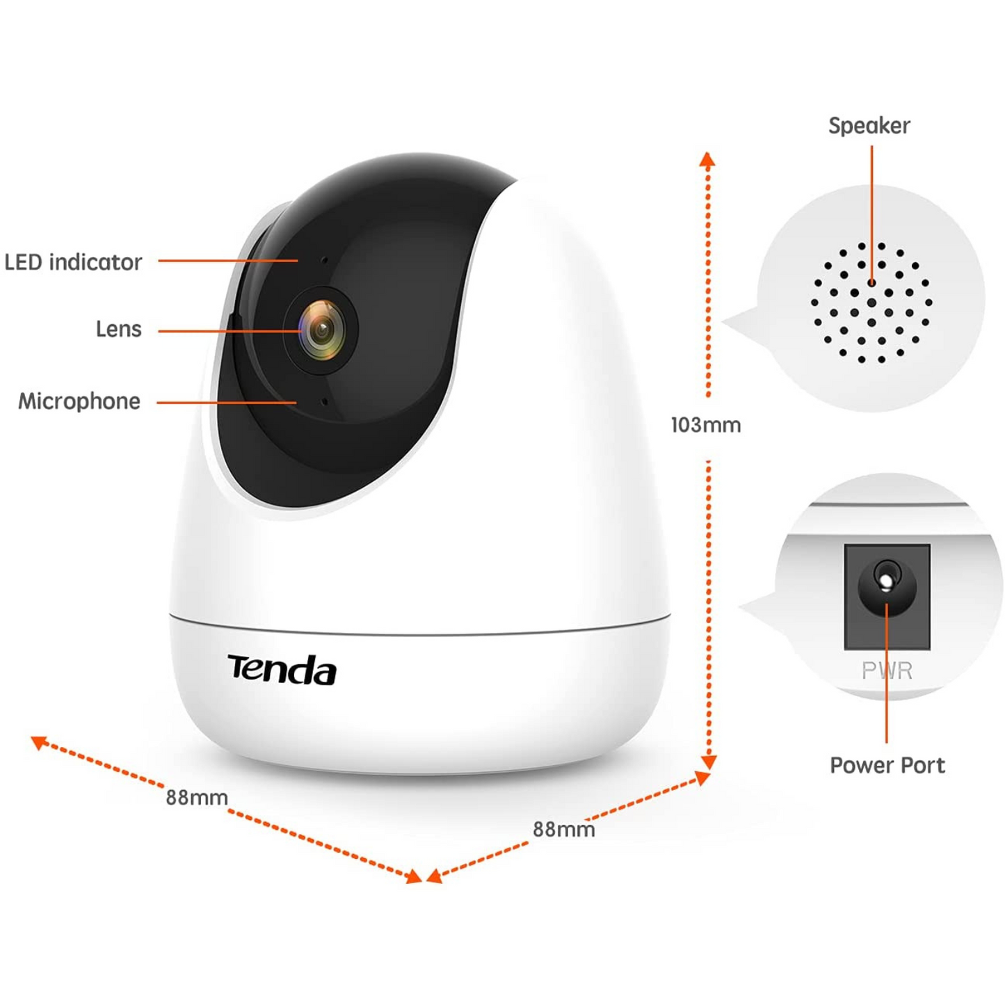 Tenda CP3 1080P PTZ IP Camera