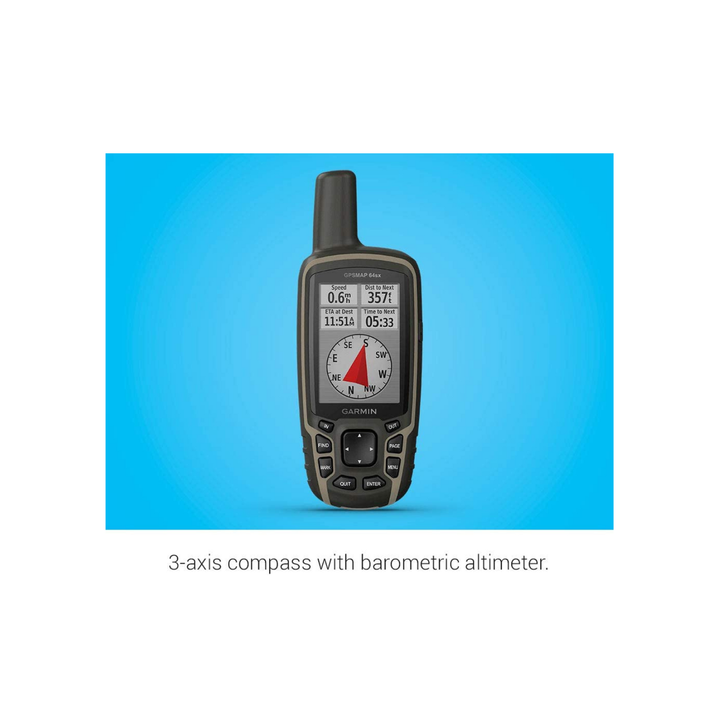 Garmin GPSMAP 64sx, Handheld GPS with Altimeter and Compass