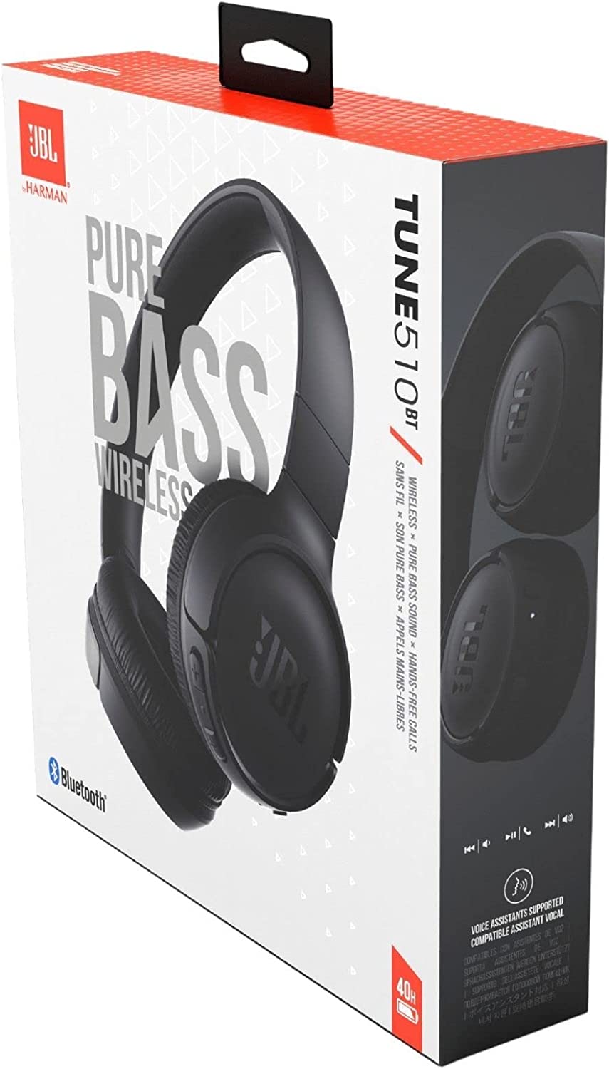JBL Tune 510BT Wireless On-Ear Headphones with Pure bass Sound