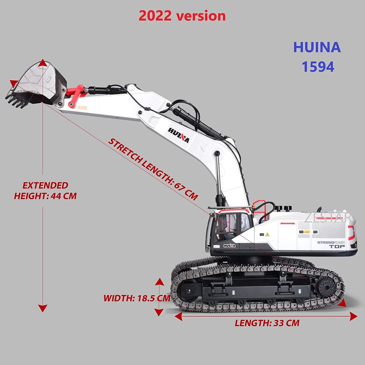 Huina 1594 1:14 22 CH Excavator Remote Control Toy