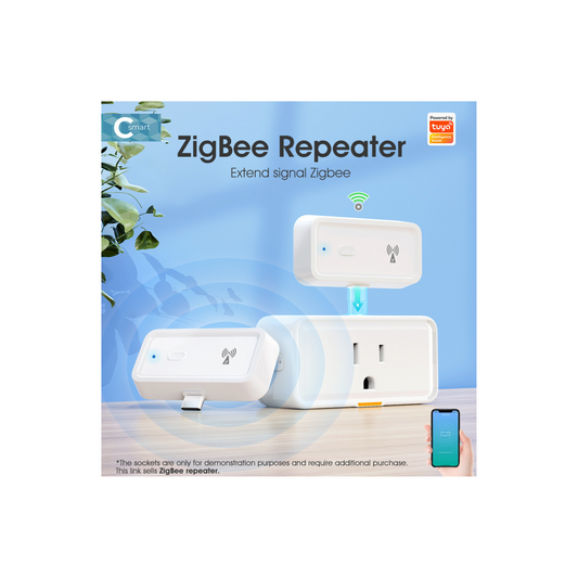 Zigbee 3.0 Range Extender with Built-in Power Amplifier, Tuya Zigbee Signal Booster, Long Range up to 7600 sq.ft, Compatible with Alexa/Google Assistant, 2.4GHz, White