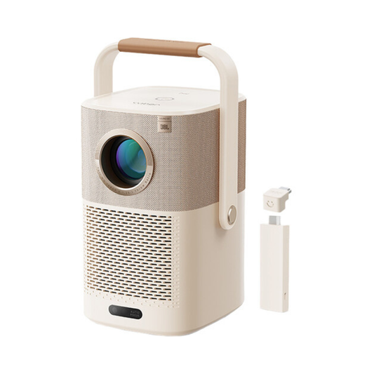 Yaber T2 Plus, 450- ANSI Lumens Portable Projector with Google TV Dongle, Cream