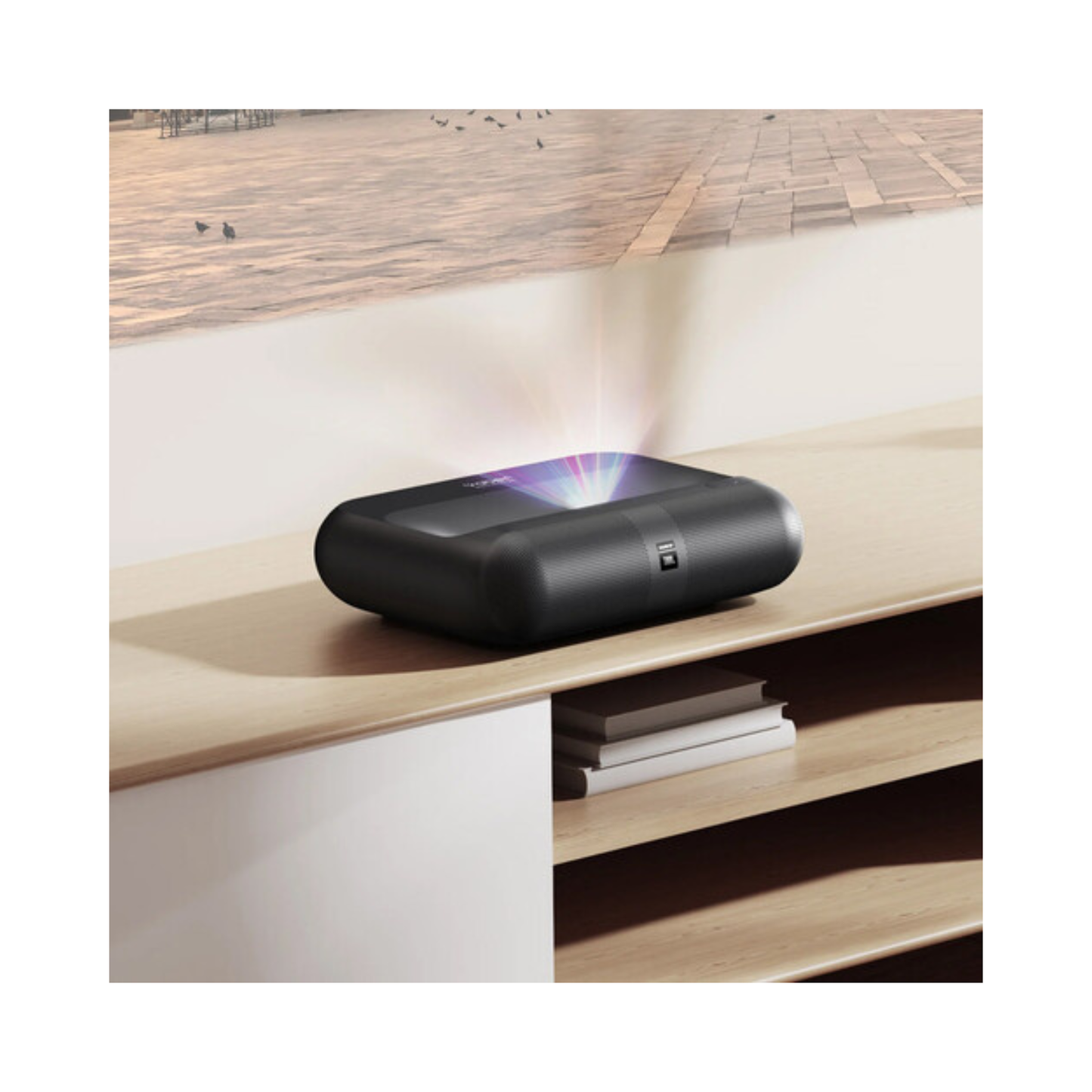 Yaber K300s, 1000-ANSI Lumen Full HD Ultra Short-Throw Laser DLP Smart Projector, Black