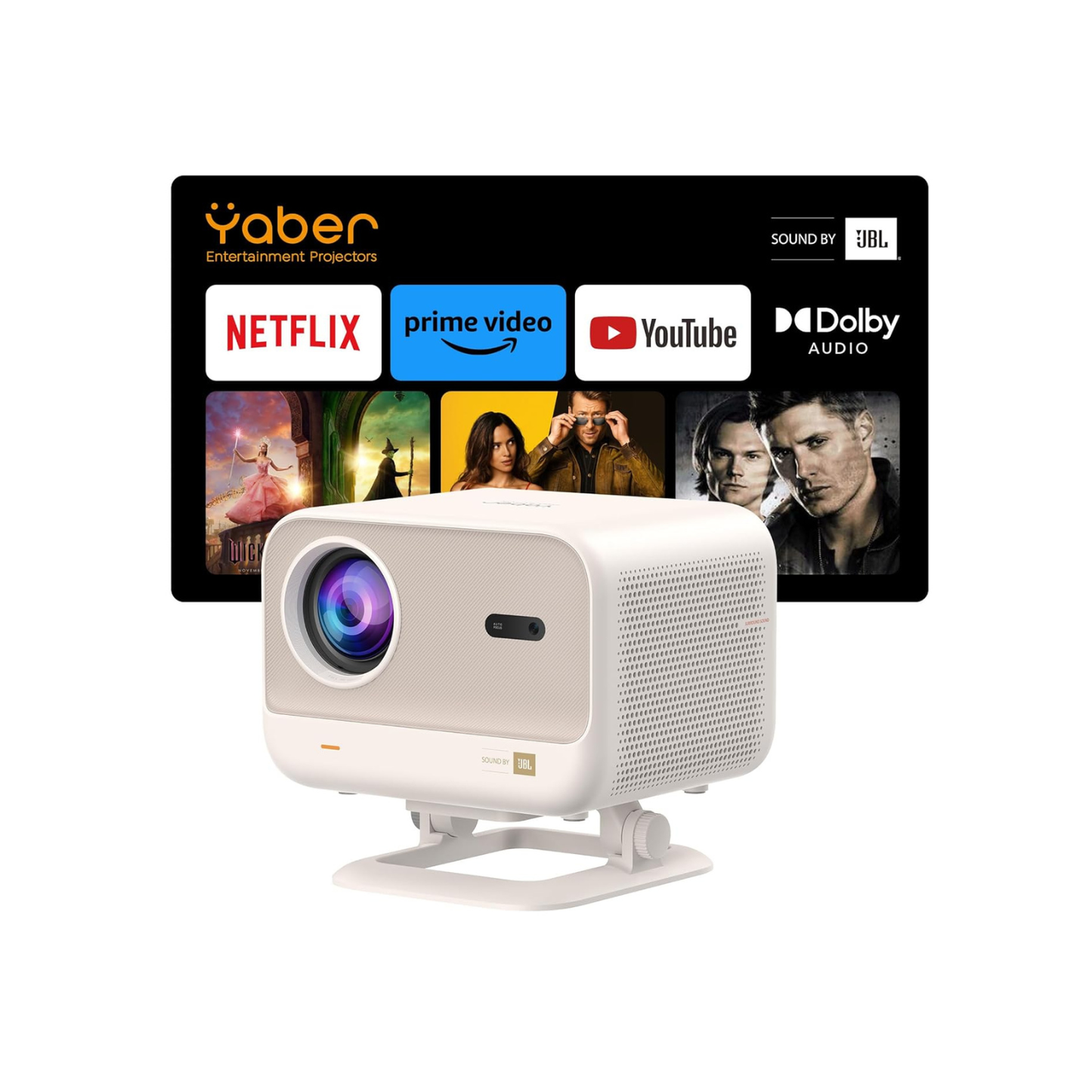 Yaber L2 Plus, 700 ANSI Lumens Portable Outdoor Projector, Cream