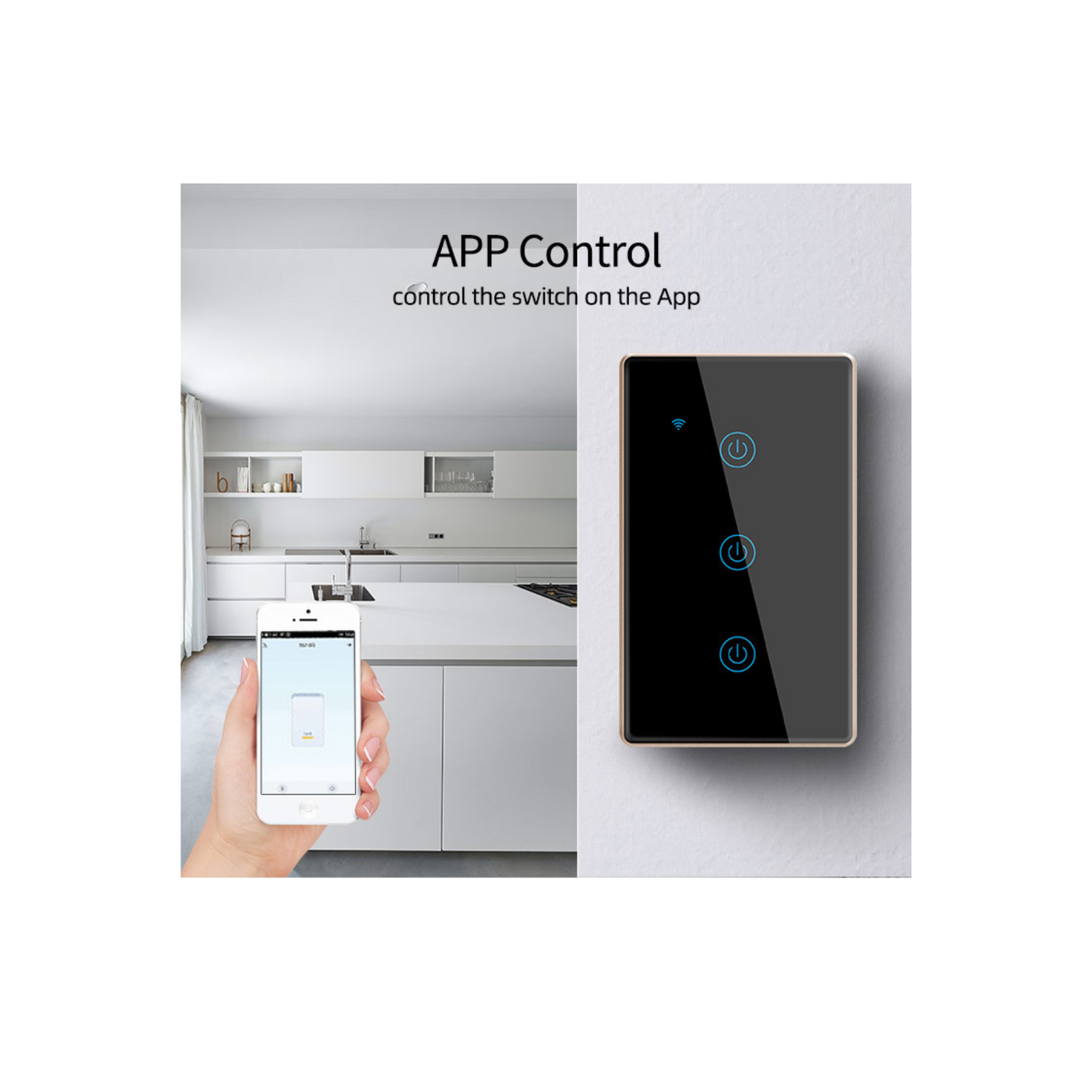 WiFi 1 Gang Smart Light Switch Touch Panel Tuya APP Support Alexa Google Remote Control