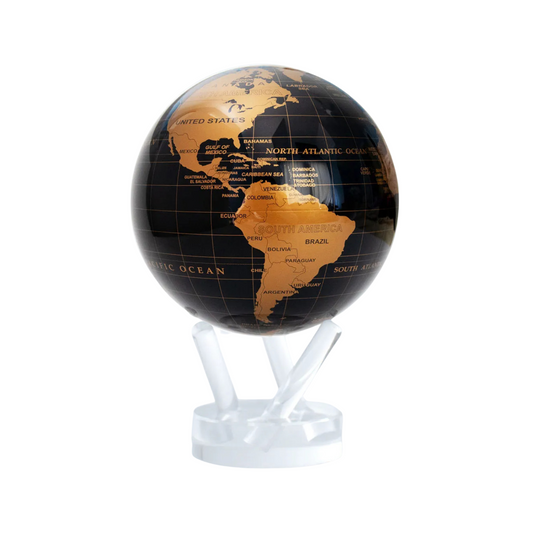 Mova Globe Black and Gold 6" Self Rotating Globe