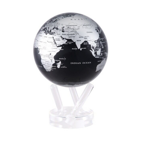 Mova Globe Black and Silver Self Rotating Globe