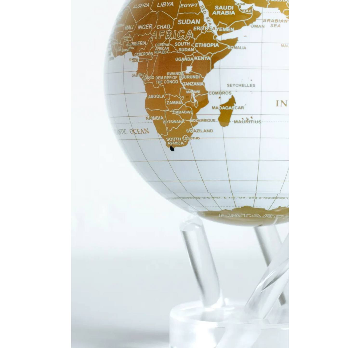 Mova Globe White and Gold Self Rotating Globe