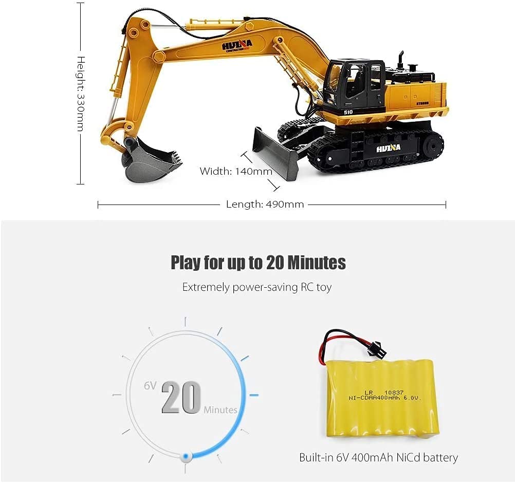 Huina 1510 Excavator Remote Control Toy