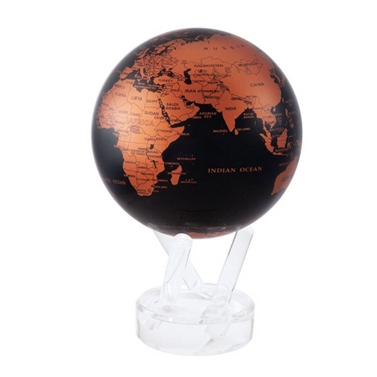 Mova Globe Copper & Black Earth 4.5" Self Rotating Globe